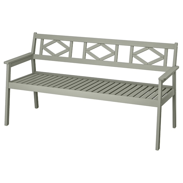 IKEA BONDHOLMEN bench with backrest, outdoor, gray, Ikea Ireland | 9351JSKZE