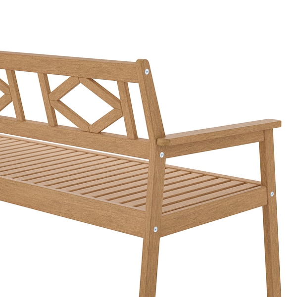 IKEA BONDHOLMEN bench with backrest, outdoor, brown, Ikea Ireland | 0719KBLGT