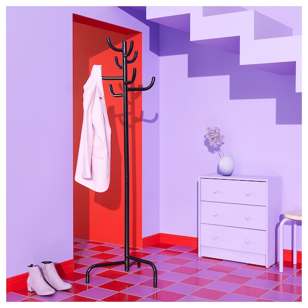 IKEA BONDSKÄRET hat and coat stand, 68 7/8 in Black, Ikea Ireland | 0731UGDPZ