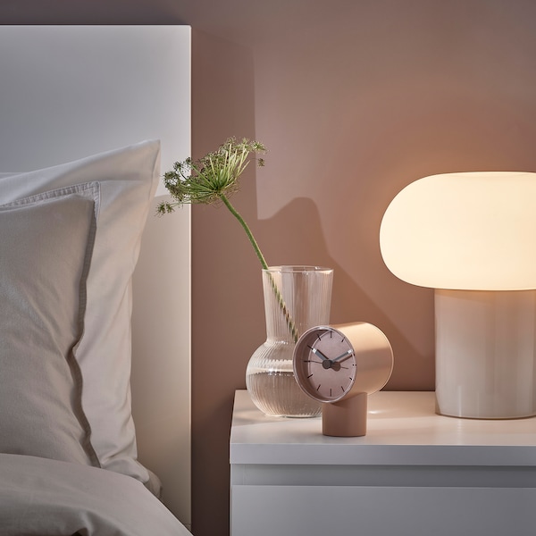 IKEA BONDTOLVAN alarm clock, analog/pale pink, 3 ¼x3 ½ in, Ikea Ireland | 1402AMZNP