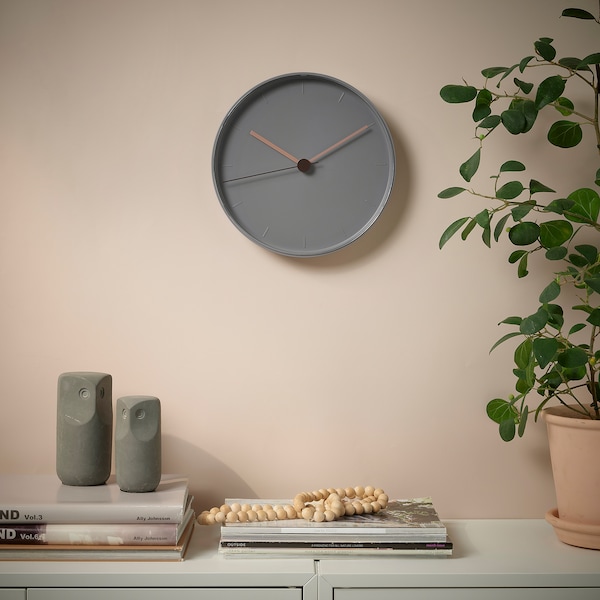 IKEA BONDTOLVAN wall clock, gray-pink, 9 ¾ in, Ikea Ireland | 5381GXHCY