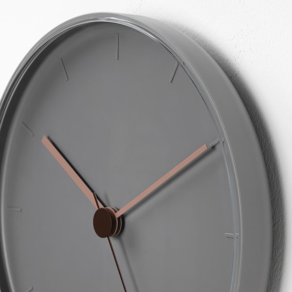 IKEA BONDTOLVAN wall clock, gray-pink, 9 ¾ in, Ikea Ireland | 5381GXHCY