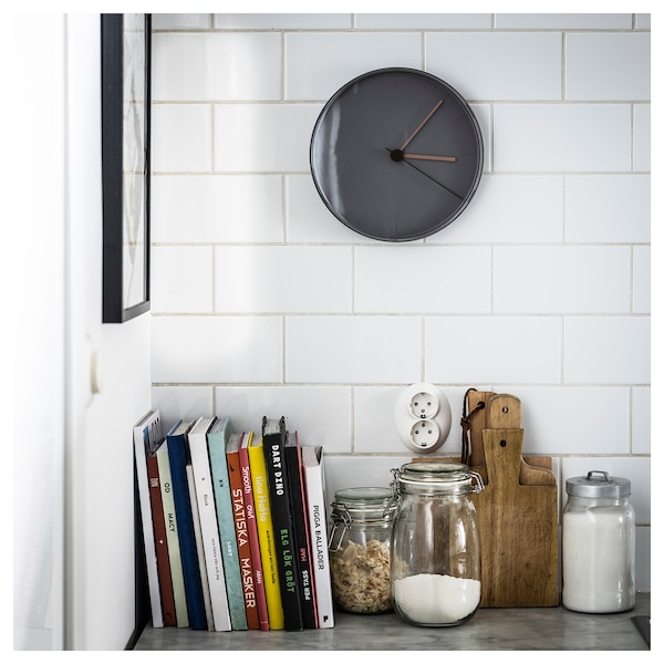 IKEA BONDTOLVAN wall clock, gray-pink, 9 ¾ in, Ikea Ireland | 5381GXHCY