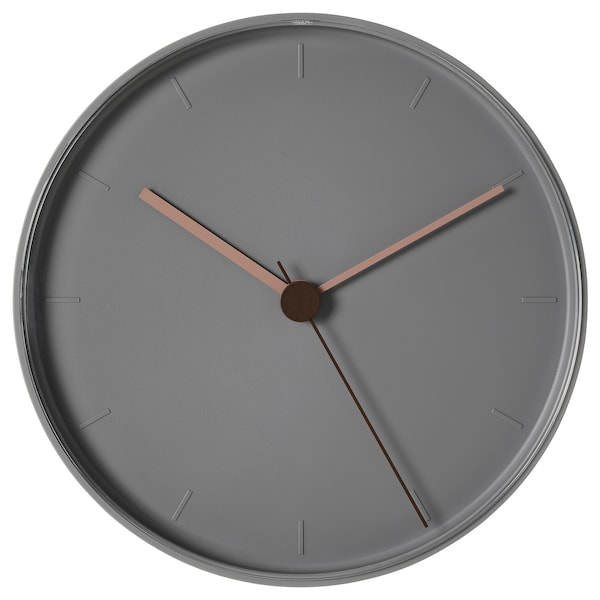 IKEA BONDTOLVAN wall clock, gray-pink, 9 ¾ in, Ikea Ireland | 5381GXHCY