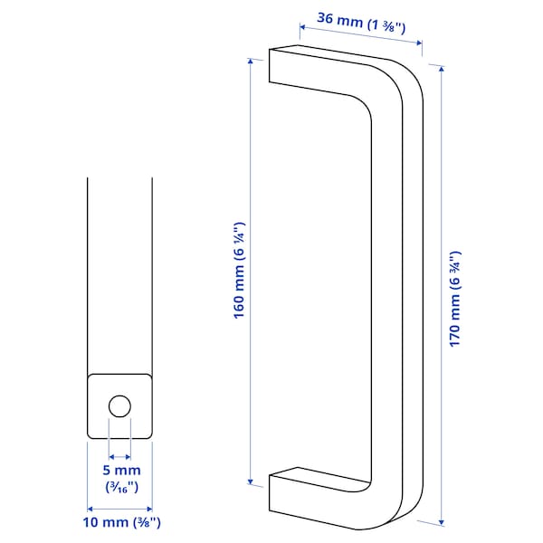 IKEA BORGHAMN handle, 611/16 in, 2 pack, Ikea Ireland | 1576IBVLS