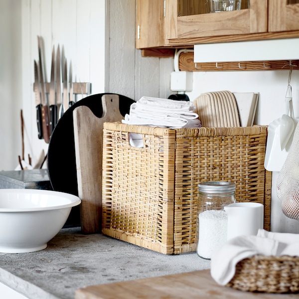 IKEA BRANÄS Basket, rattan, 12 ½x13 ½x12 ½ in, Ikea Ireland | 0837FEADS