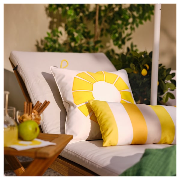 IKEA BRÖGGAN back cushion, indoor/outdoor, 12x23 in Yellow, Ikea Ireland | 6590JVKLE