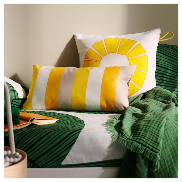 IKEA BRÖGGAN back cushion, indoor/outdoor, 12x23 in Yellow, Ikea Ireland | 6590JVKLE