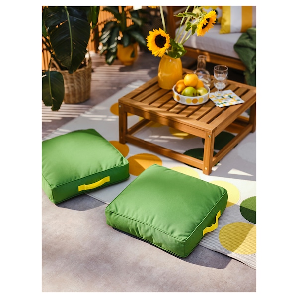 IKEA BRÖGGAN floor cushion, indoor/outdoor green, 18x18 in, Ikea Ireland | 5863VNQZJ