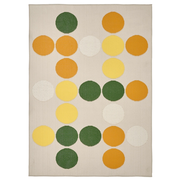IKEA BRÖGGAN rug flatwoven, in/outdoor, dot pattern multicolor, 4\'4 inx6\'5 in, Ikea Ireland | 2657EVJMY