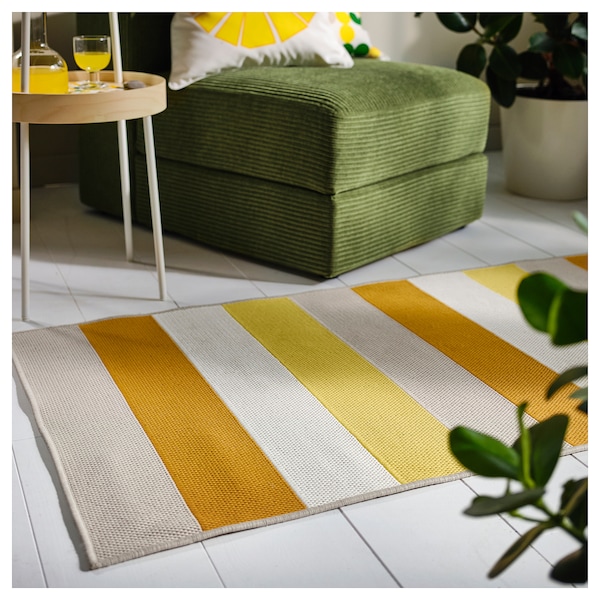 IKEA BRÖGGAN rug flatwoven, in/outdoor, yellow, 2'7 inx6'7 in, Ikea Ireland | 0853ATEBY