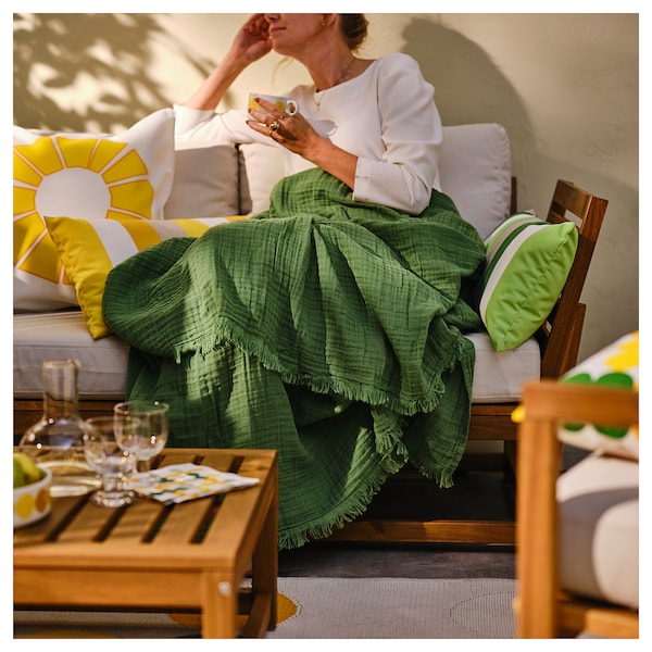 IKEA BRÖGGAN throw, green, 59x79 in, Ikea Ireland | 7859WYDQC