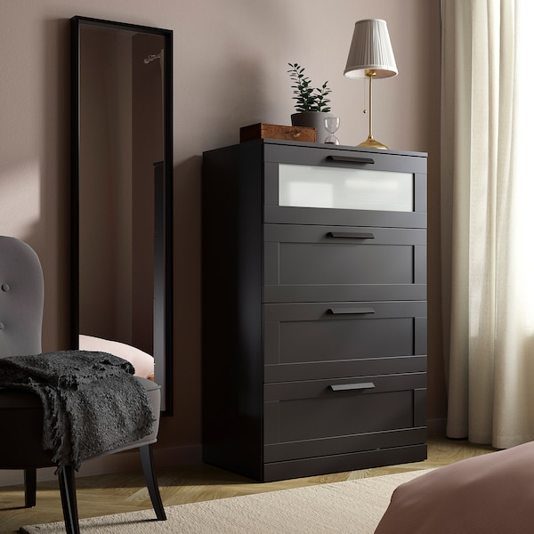 IKEA BRIMNES 4-drawer chest, 30 3/4x48 7/8 in Black, Ikea Ireland | 6705IFYOP
