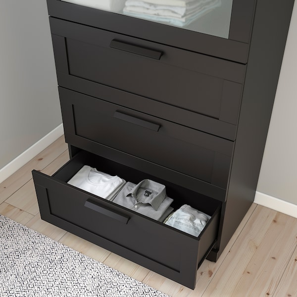 IKEA BRIMNES 4-drawer chest, 30 3/4x48 7/8 in Black, Ikea Ireland | 6705IFYOP