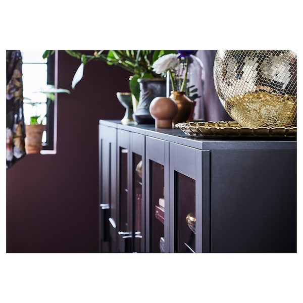 IKEA BRIMNES Cabinet with doors, glass, 30 3/4x37 3/8 in Black, Ikea Ireland | 8713YRKVO