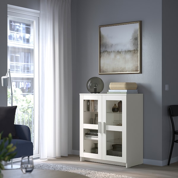 IKEA BRIMNES Cabinet with doors, glass, 30 3/4x37 3/8 in White, Ikea Ireland | 3748WBRCU