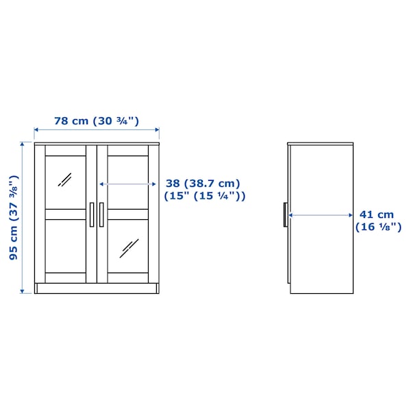 IKEA BRIMNES Cabinet with doors, glass, 30 3/4x37 3/8 in White, Ikea Ireland | 3748WBRCU