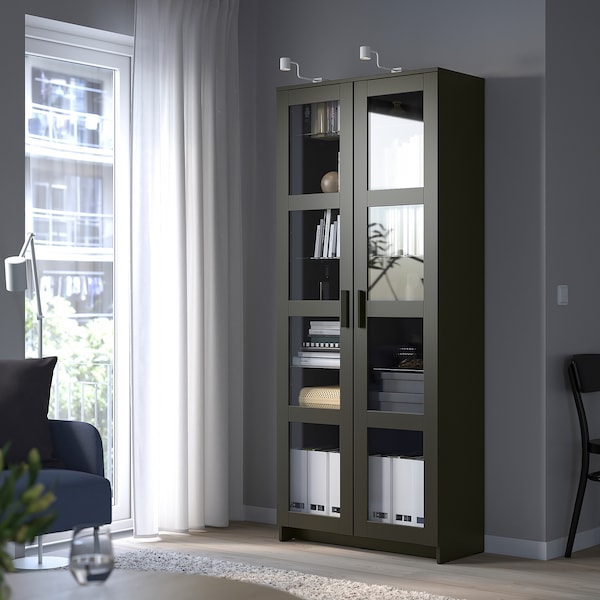 IKEA BRIMNES Glass-door cabinet, 31 1/2x74 3/4 in Black, Ikea Ireland | 5829UDWXG