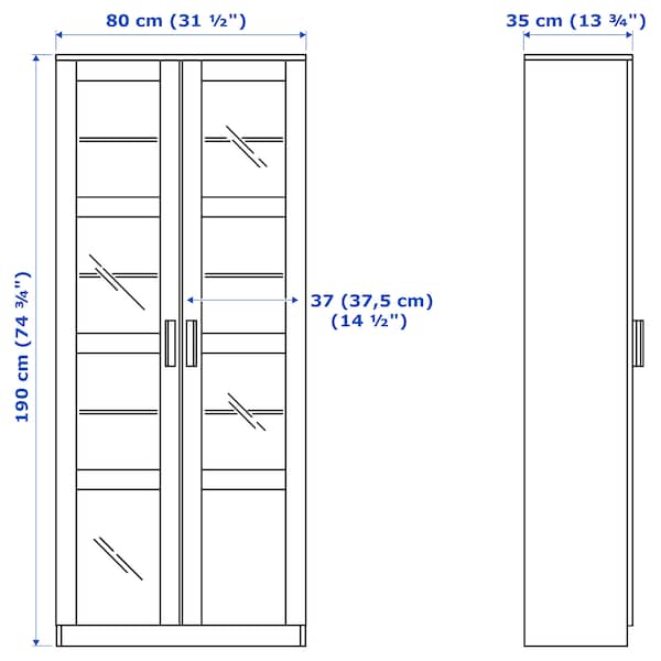 IKEA BRIMNES Glass-door cabinet, 31 1/2x74 3/4 in Black, Ikea Ireland | 5829UDWXG