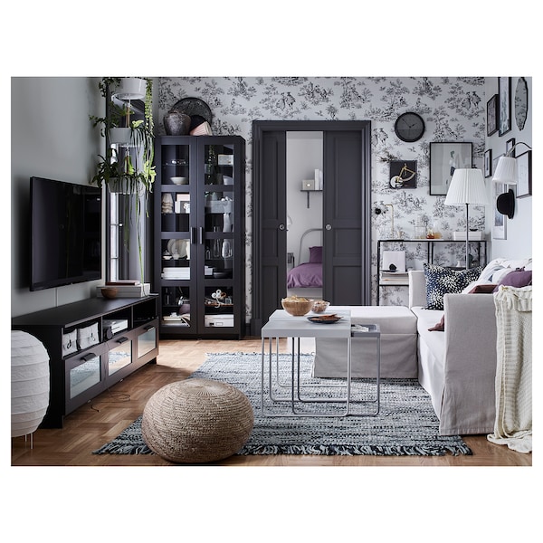 IKEA BRIMNES Glass-door cabinet, 31 1/2x74 3/4 in Black, Ikea Ireland | 5829UDWXG