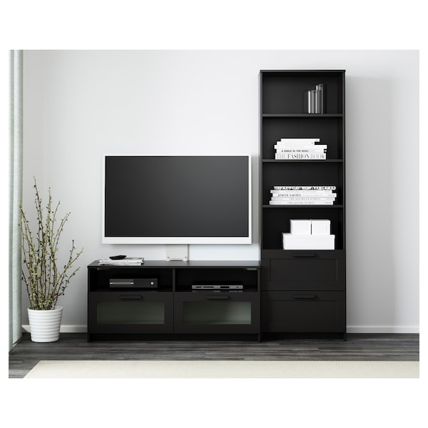 IKEA BRIMNES TV storage combination, 70 7/8x16 1/8x74 3/4 in Black, Ikea Ireland | 5017YVQBT