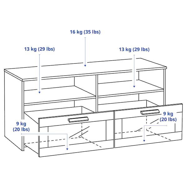 IKEA BRIMNES TV unit, 47 1/4x16 1/8x20 7/8 in Black, Ikea Ireland | 8096EWNFG