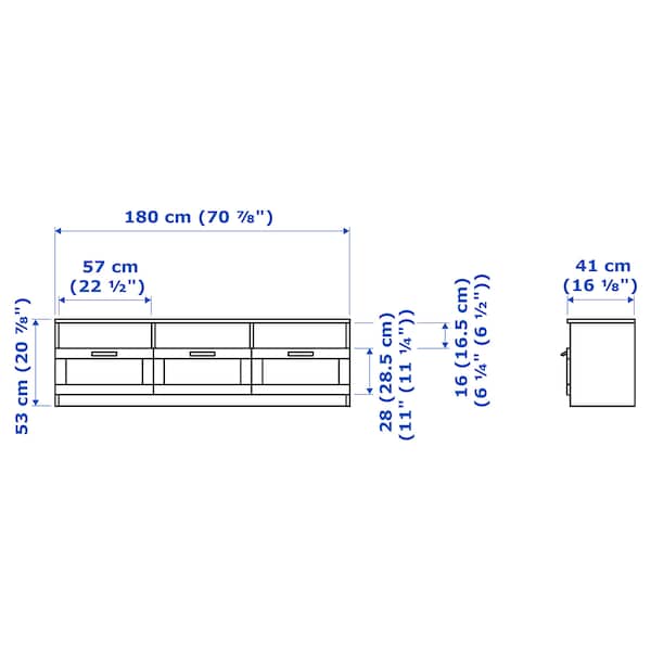 IKEA BRIMNES TV unit, 70 7/8x16 1/8x20 7/8 in Black, Ikea Ireland | 4826MBOEW