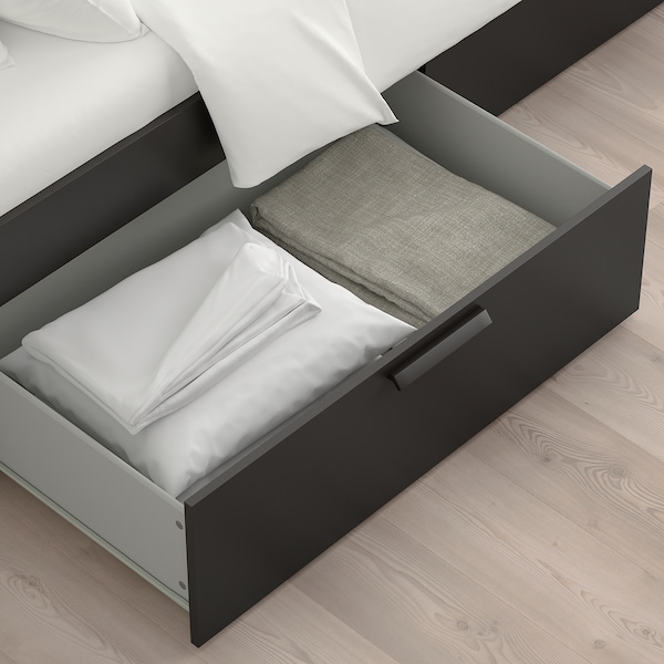 IKEA BRIMNES bed frame with storage, Queen Black, Ikea Ireland | 0298YEJGS