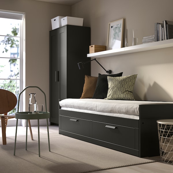 IKEA BRIMNES daybed frame with 2 drawers, Twin Gray, Ikea Ireland | 8934SJEQX