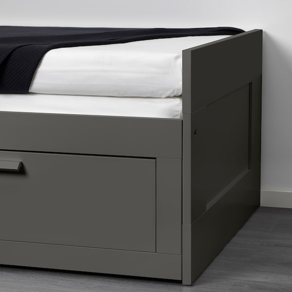 IKEA BRIMNES daybed frame with 2 drawers, Twin Gray, Ikea Ireland | 8934SJEQX