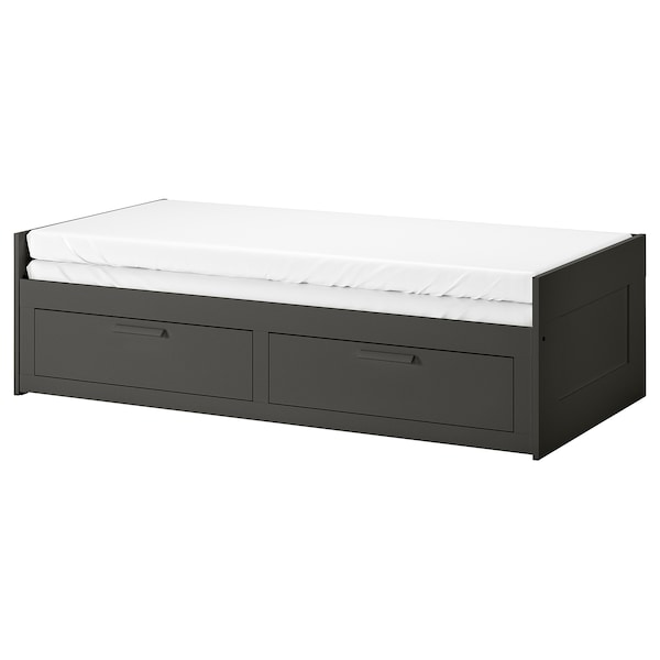 IKEA BRIMNES daybed frame with 2 drawers, Twin Gray, Ikea Ireland | 8934SJEQX