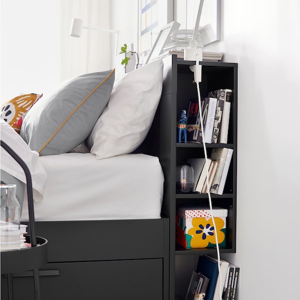 IKEA BRIMNES headboard with storage compartment, Queen Black, Ikea Ireland | 0431EJCUH