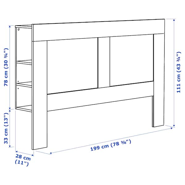 IKEA BRIMNES headboard with storage compartment, King Gray, Ikea Ireland | 2415WXZGC