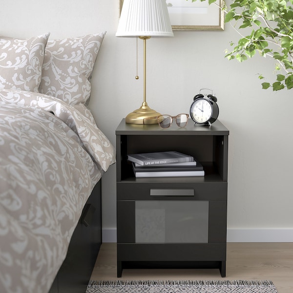 IKEA BRIMNES nightstand, 15 3/8x16 1/8 in Black, Ikea Ireland | 0845BSAKL