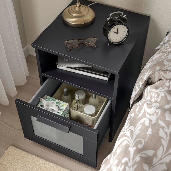 IKEA BRIMNES nightstand, 15 3/8x16 1/8 in Black, Ikea Ireland | 0845BSAKL
