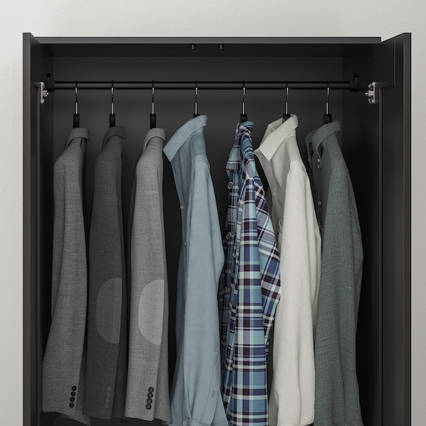 IKEA BRIMNES wardrobe with 2 doors, 30 3/4x74 3/4 in Black, Ikea Ireland | 0251LPYTZ