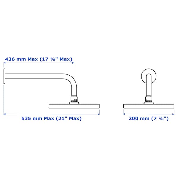 IKEA BROGRUND 1-spray showerhead with arm, chrome plated, Ikea Ireland | 1635HWQLY