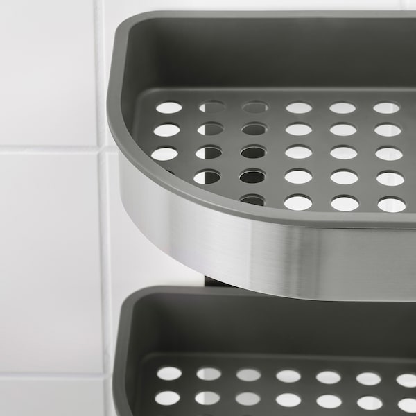 IKEA BROGRUND Corner wall shelf unit, stainless steel, 7 ½x22 ¾ in, Ikea Ireland | 9208AVSUP