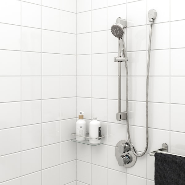 IKEA BROGRUND Riser rail with hand shower/outlet, chrome plated, Ikea Ireland | 3214EHSRV