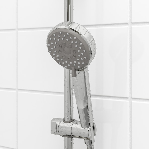 IKEA BROGRUND Riser rail with hand shower/outlet, chrome plated, Ikea Ireland | 3214EHSRV
