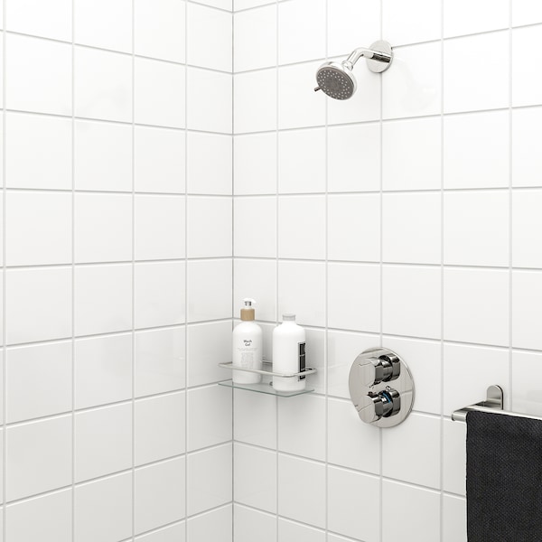 IKEA BROGRUND Showerhead with thermostatic faucet, chrome plated, Ikea Ireland | 3246UFNYK