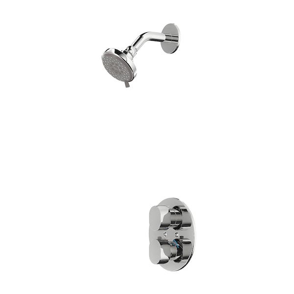 IKEA BROGRUND Showerhead with thermostatic faucet, chrome plated, Ikea Ireland | 3246UFNYK