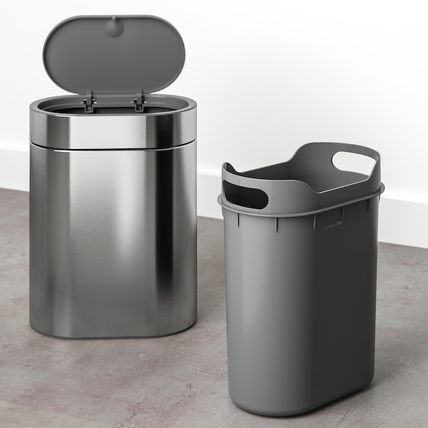 IKEA BROGRUND touch top trash can, 1 gallon Stainless Steel, Ikea Ireland | 1637HTBJE