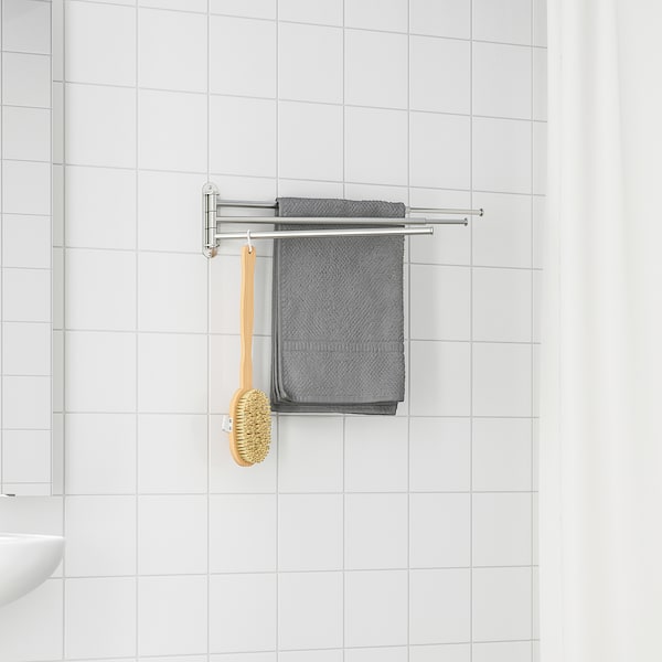 IKEA BROGRUND towel holder, 3 bars, stainless steel, Ikea Ireland | 8297EABOM