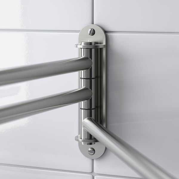 IKEA BROGRUND towel holder, 3 bars, stainless steel, Ikea Ireland | 8297EABOM