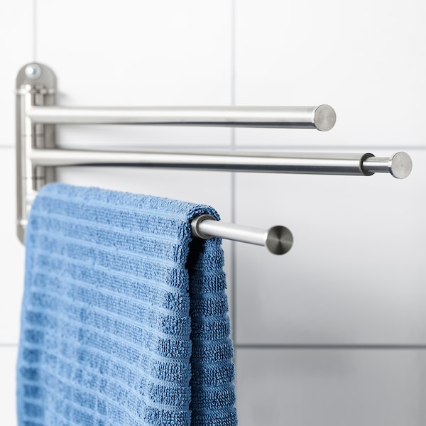 IKEA BROGRUND towel holder, 3 bars, stainless steel, Ikea Ireland | 8297EABOM