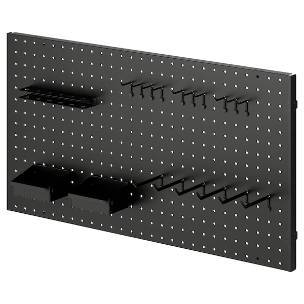 IKEA BROR 20 pieces pegboard set, black, Ikea Ireland | 9157VHMOF