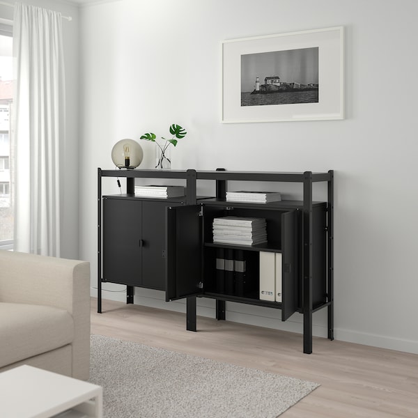 IKEA BROR Cabinet with 2 doors, black, Ikea Ireland | 9710PXYVO