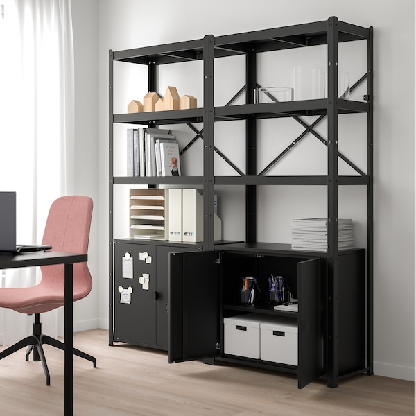 IKEA BROR Cabinet with 2 doors, black, Ikea Ireland | 9710PXYVO