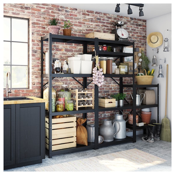 IKEA BROR Post, black, Depth: 1 5/8 in Height: 74 3/4 in. Order today!, 4 pack, Ikea Ireland | 1689BIWXM